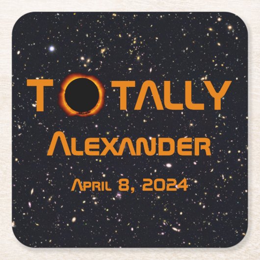 Totally Personal 2024 Solar Eclipse Rechteckiger Pappuntersetzer (Vorderseite)