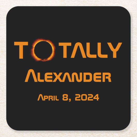 Totally Personal 2024 Solar Eclipse Rechteckiger Pappuntersetzer (Vorderseite)
