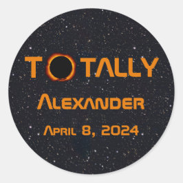 Totally Personal 2024 Solar Eclipse Runder Aufkleber