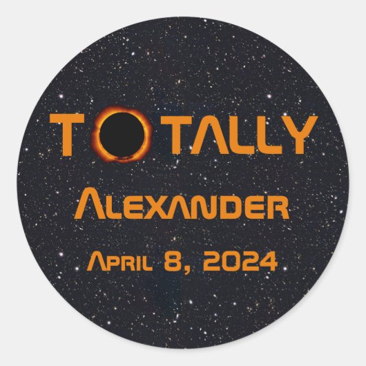Totally Personal 2024 Solar Eclipse Runder Aufkleber (Vorderseite)