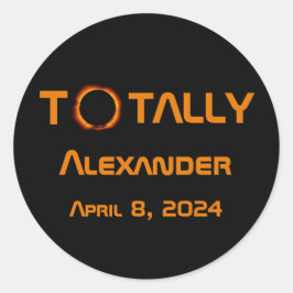 Totally Personal 2024 Solar Eclipse Runder Aufkleber