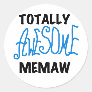Totally Phantastisch Memaw Blue Tshirts and GIfts Runder Aufkleber