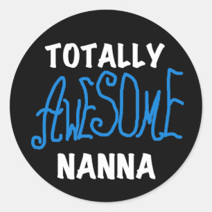 Totally Phantastisch Nanna Blue T - Shirt and GIft Runder Aufkleber