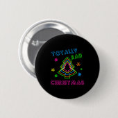 Totally Rad Christmas - 80s Retro Christmas Button (Vorne & Hinten)
