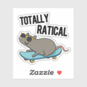 Totally Ratical Funny Ratte Pun Aufkleber (Blatt)