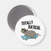 Totally Ratical Funny Ratte Pun Magnet (Vorderseite/Rückseite)