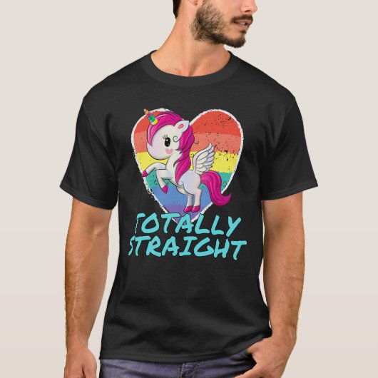 Totally Straight Unicorn Shirt - Funny Design (Vorderseite)