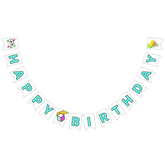 Totally Tubular 80er Geburtstag Wimpelkette (Alle)