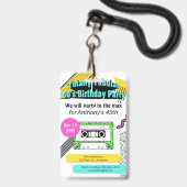 Totally Tubular 80er Geburtstagsparty Ausweis (Vorderseite mit Lanyard)