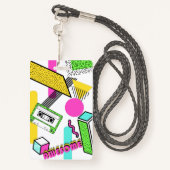 Totally Tubular 80er Geburtstagsparty Ausweis (Rückseite mit Schlüsselband)