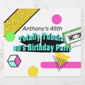 Totally Tubular 80er Geburtstagsparty Bierflaschenetikett (Einzelnes Label)