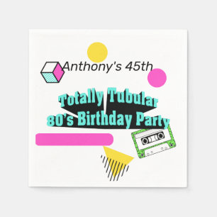 Totally Tubular 80er Geburtstagsparty Serviette