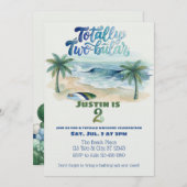 Totally Two-buillar, Surf 2nd Birthday Einladung (Vorne/Hinten)