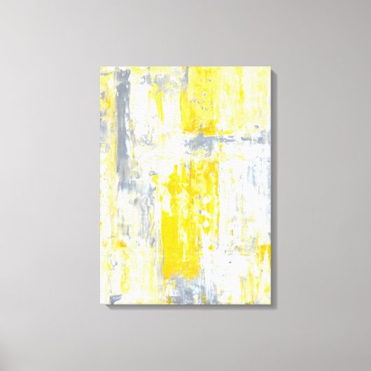 "Totally Unique" Graue und gelbe Abstrakte Kunst Leinwanddruck (Vorderseite)