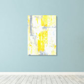 "Totally Unique" Graue und gelbe Abstrakte Kunst Leinwanddruck (Insitu (Holzboden))