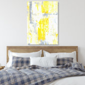 "Totally Unique" Graue und gelbe Abstrakte Kunst Leinwanddruck (Insitu (Schlafzimmer))