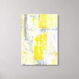 "Totally Unique" Graue und gelbe Abstrakte Kunst Leinwanddruck