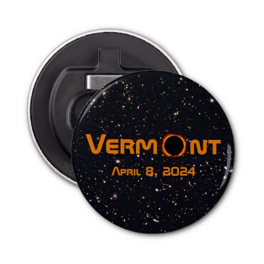 Totally Vermont 2024 Solar Eclipse Flaschenöffner (Vorderseite)