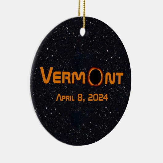 Totally Vermont 2024 Solar Eclipse Keramik Ornament (Rechts)