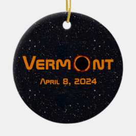 Totally Vermont 2024 Solar Eclipse Keramik Ornament