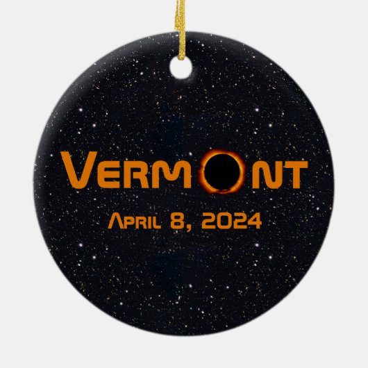 Totally Vermont 2024 Solar Eclipse Keramik Ornament (Hinten)