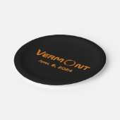 Totally Vermont 2024 Solar Eclipse Pappteller (Schrägansicht)