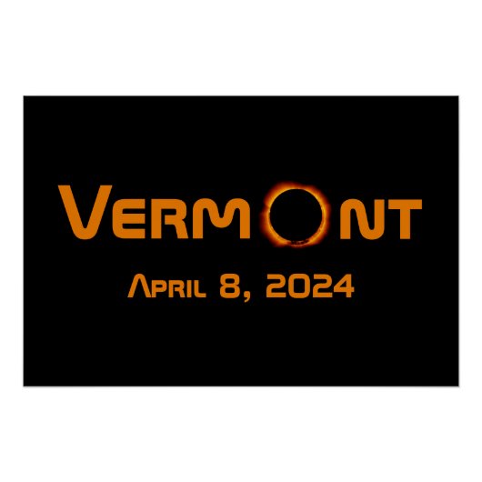 Totally Vermont 2024 Solar Eclipse Poster (Vorderseite)