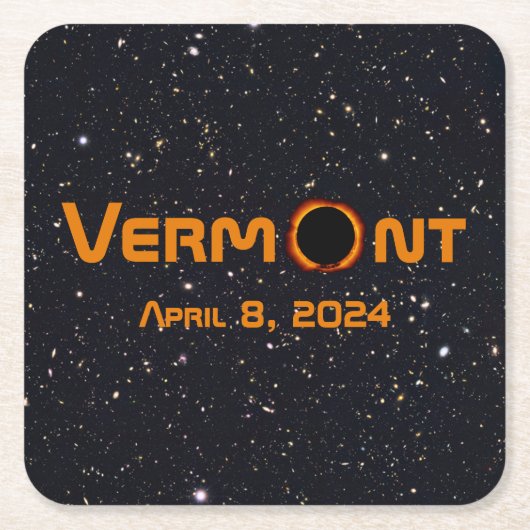 Totally Vermont 2024 Solar Eclipse Rechteckiger Pappuntersetzer (Vorderseite)