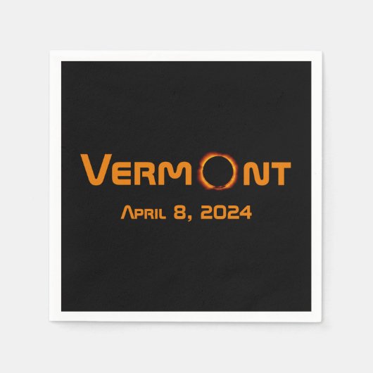 Totally Vermont 2024 Solar Eclipse Serviette (Vorderseite)
