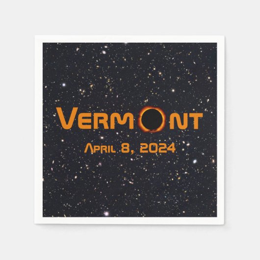 Totally Vermont 2024 Solar Eclipse Serviette (Vorderseite)