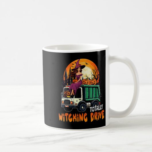 Totally Witching Drive Niedlich Hexe auf Garbage T Kaffeetasse (Rechts)