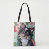 Totasche mit Chihuahua-Kunst| Blumen Tasche (Vorderseite)