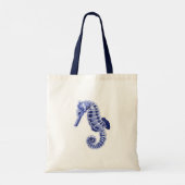 Totbeutel aus blauem Seepferd Tragetasche (Rückseite)