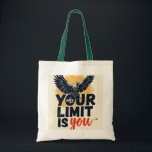 Totbeutel - 'Ihr einziger Limit ist Ihr' Motiviere Tragetasche<br><div class="desc">Tragen Sie mit dieser einzigartigen Tote-Tasche eine Motivations- und Empowerment-Botschaft bei sich. Mit einem kühnen, auffälligen Design mit der Phrase "YOUR ONLY LIMIT IS YOU" und einem in die Höhe schießenden Vogelmotiv ist diese Tasche ideal für den täglichen Gebrauch, Einkäufe oder als Geschenk für Freunde und Familie, die wertvolle Botschaften...</div>