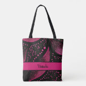 Totbeutel in Schwarz und Heiß rosa mit individuell Tasche (Rückseite)