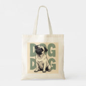 Totbeutel mit Mops-Design Tragetasche (Rückseite)