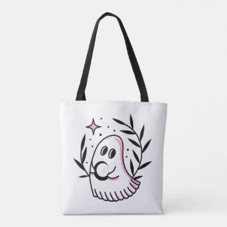 Totbeutel mit rosa und schwarz Logo-Design Tasche