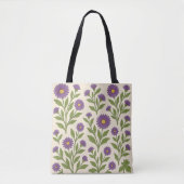Totbeutel mit violetten Blumen Tasche (Vorderseite)