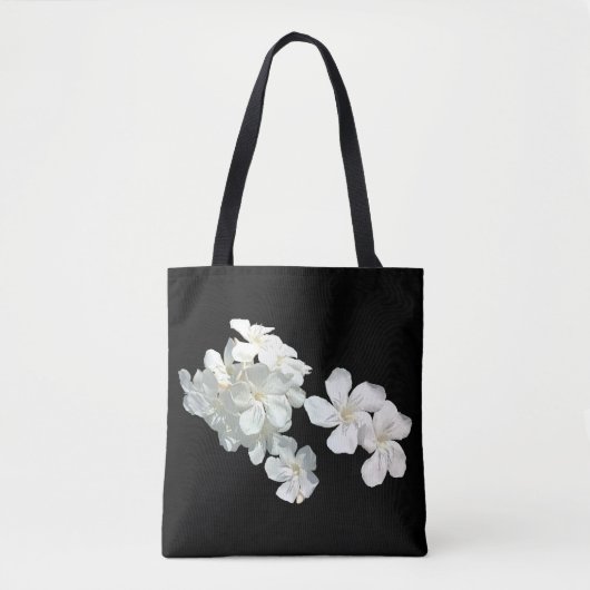 Totbeutel mit weißen Blüten Tasche (Vorderseite)