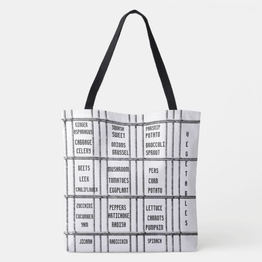 Totbeutel Schwarz & Weiß Gemüse Tasche (Rückseite)