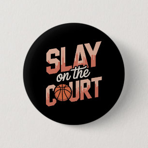 Töte auf dem Court Mädchen Sketll Spieler Button