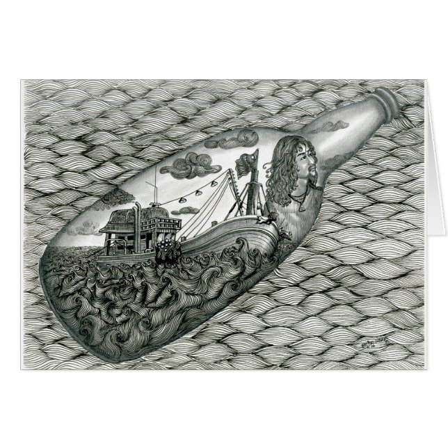 Tote Augen-Karte mit Vannak in einer Flasche (Vorderseite (Horizontal))