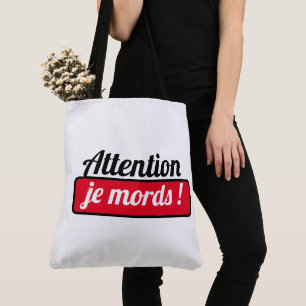 Tote Bag Achtung ich beiße ! Tasche