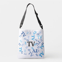 Tote Bag (ao) - Blaue Initialen Tragetaschen Mit Langen Trägern