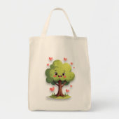Tote Bag Baum Liebe rote Herzen  Tragetasche (Vorne)