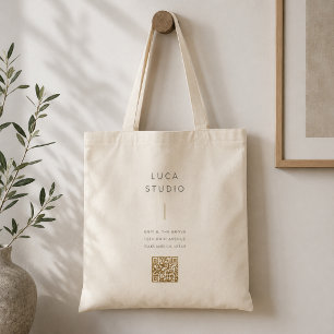 Tote Bag Benutzerdefinierter QR-Code Geschäftslo Tragetasche