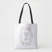 Tote bag bible quote faith hope love flower wreath tasche (Vorderseite)