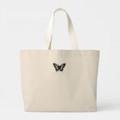 TOTE BAG BLACK LACE CUSTOM ANFANGS UND BUTTERFLIES JUMBO STOFFBEUTEL (Rückseite)