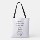 Tote bag  "Blessed Happiest 250th Birthday USA!" Tasche (Rückseite)