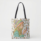 Tote Bag Boho Hat Girl Tasche (Vorderseite)